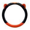 Orange Cat Ear Winter Plush Steering Wheel Cover Warm Car Wheel Protector Universal Car Accessories for Women - Default