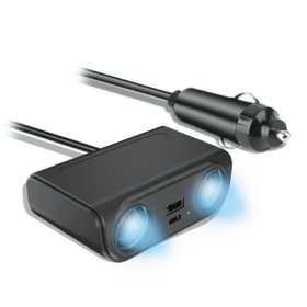 Car one tow two point cigarette device USB1 + Type-C - PSTR37