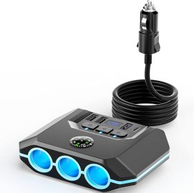 Car mobile phone fast charger, 1 + 3 car cigarette lighter - PSTR52
