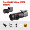 Dash cam front and Rear 1944P Car DVR camera dash auto video Recorder dashcam night vision app 24H Parking Car Camera for cars - Front1440P BACK1080P