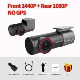 Dash cam front and Rear 1944P Car DVR camera dash auto video Recorder dashcam night vision app 24H Parking Car Camera for cars - Front1440P BACK1080P