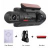 HD Car Video Recorder 2 Lens Hidden Car Driving Dash Cam 3.0inch IPS Camera Recorder Night Vision G-sensor Loop Recording Dvr - front and interior - N