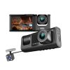 3 Channel Dash Cam Front And Rear Inside; 1080P Dash IR Night Vision; Loop Recording Car DVR Camera With 2 Inch IPS Screen 3 Cameras Car Dashcam - 500