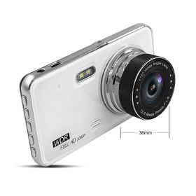 GT29 FHD 1080P Car Dvr Dash Camera 4" IPS Screen With Rearview Rear Cam Dvrs White Color GT29 Ultra-Thin Style Night Version built in 32GB - white