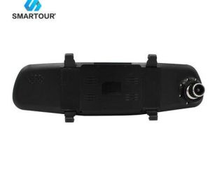 XH302 Smartour Car Dvr Recorder Camera Rearview Mirror Auto Dvr Dual Lens Video Dash Cam Registrator Camcorder 1080P Two Camera built in 32GB - black