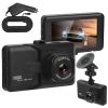 1080P Car DVR 3in Camera Dash Cam Camcorder Camera Recorder with 100¬∞ Angle Loop Recording Motion Detection - Black