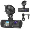 Dual Lens Car DVR Dash Cam Video Recorder 1080P Front Inside Camera G-sensor Motion Detection Night Vision Driving Vehicle Recorder - Black