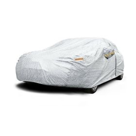 5 Layer Outdoor Car Cover Cotton Lining Breathable Waterproof Weather Protector for 186" to 193" Sedan and SUV - Silver