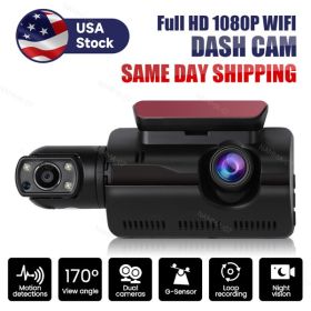 1080P Dual Lens Car DVR Dash Cam Video Recorder G-Sensor Front and Rear Camera - as picture