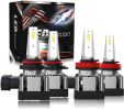 9012 - 9005/HB3 - H11/H8/H9 - 9006/HB4 - H7 High / Low Beam Combo LED Headlight Bulbs, 12000 Lumens, 6000K Xenon White - 9005+H11