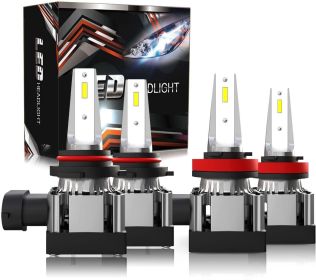 9012 - 9005/HB3 - H11/H8/H9 - 9006/HB4 - H7 High / Low Beam Combo LED Headlight Bulbs, 12000 Lumens, 6000K Xenon White - 9005+H11