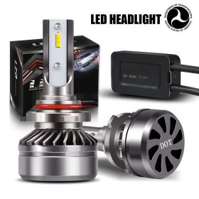 Saber-X LED Headlight Bulbs Conversion Kit,DOT Approved D6 Series CSP Chips Adjustable Beam Light Bulb With Fans Sets - 6000LM 6000K Cool White - 9005