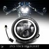 Round Halo 7" LED Headlight Angel Eye Fits Suzuki Boulevard M50 M90 M95 C109R C50 and For Harley Davidson , DOT Approved ( Also Fits Jeep Wrangler ) -