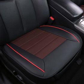 Full Surround Front Car Seat Cover Leather Pad Mat Auto Chair Cushion Protector - 1pc front cover - Black+Coffee