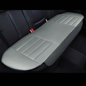 Full Surround Front Car Seat Cover Leather Pad Mat Auto Chair Cushion Protector - 1pc rear cover - Gray