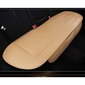 Full Surround Front Car Seat Cover Leather Pad Mat Auto Chair Cushion Protector - 1pc rear cover - Beige