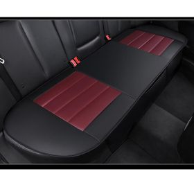 Full Surround Front Car Seat Cover Leather Pad Mat Auto Chair Cushion Protector - 1pc rear cover - Black+Red