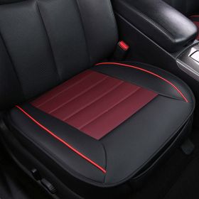Full Surround Front Car Seat Cover Leather Pad Mat Auto Chair Cushion Protector - 1pc front cover - Black+Red