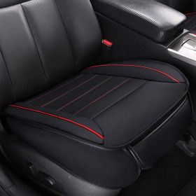 Full Surround Front Car Seat Cover Leather Pad Mat Auto Chair Cushion Protector - 1pc front cover - Black