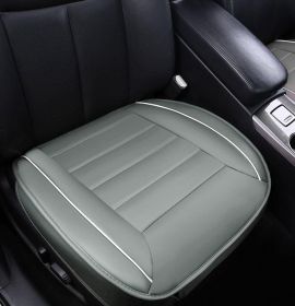 Full Surround Front Car Seat Cover Leather Pad Mat Auto Chair Cushion Protector - 1pc front cover - Gray