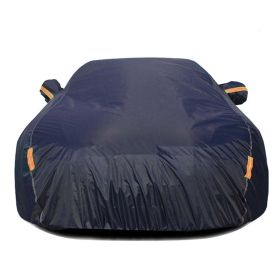 5 Layer Outdoor Car Cover Cotton Lining Breathable Waterproof Weather Protector for 186" to 193" Sedan and SUV - Dark Blue