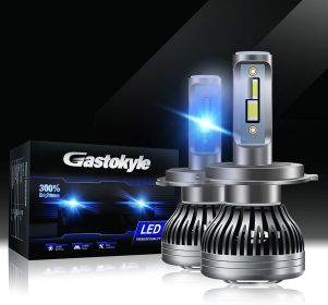 Gastokyle H4/HB2/9003 LED Headlight Bulbs High/Low Beam Super Bright 10000LM LED Headlight Bulbs Combo Package 6500K Xenon White  Pack of 2 - H4
