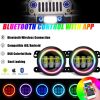 7" RGB Halo LED Headlights + 4" Halo Ring Fog Lights + Amber Turn Signal Lamps + Brake Lights for Jeep Wrangler JK 2007-2017 Rubicon JKU Sahara Sport