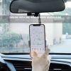 New Car Rearview Mirror Mount Phone Holder For iPhone  GPS Seat Smartphone Car Phone Holder Stand Adjustable Support - white