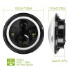 2 x 7" 6000LM Round LED Headlight Halo Angel Eyes for Jeep Wrangler TJ JK CJ w/H4 to H13 Adapter Plug and Play - Black