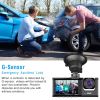 3 Channel Car DVR Dash Cam Video Recorder 1080P Front Inside Rear Camera G-Sensor Night Vision Parking Monitor Driving Vehicle Recorder - Black