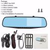 1080P HD Rearview Mirror Car DVR Dual Dash Cam Camera Front Rear Video Recorder - as picture