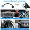 2Pcs 7In 75W Round LED Headlight 3800LM Halo Car Headlamp with DRL High Low Beam for Jeep Wrangler TJ JK CJ with H4 to H13 Adapters Plug and Play - Bl