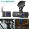 Dual Lens Car DVR Dash Cam Video Recorder 1080P Front Inside Camera G-sensor Motion Detection Night Vision Driving Vehicle Recorder - Black