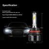 Saber-X LED Headlight Bulbs Conversion Kit,DOT Approved D6 Series CSP Chips Adjustable Beam Light Bulb With Fans Sets - 6000LM 6000K Cool White - 9007