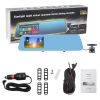 907T 4.3'' Car DVR Version Upgrade 1080P Touch Screen Car Camera Rearview Mirror Dual Lens Video Recorder Dash Cam built in 32GB - blue