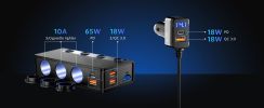 Car refrigerator charging power supply, car mobile phone fast charger, 1 + 3 car cigarette lighter - PSTR54