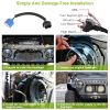 2 x 7" 6000LM Round LED Headlight Halo Angel Eyes for Jeep Wrangler TJ JK CJ w/H4 to H13 Adapter Plug and Play - Black