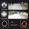 DOT Approved 7"inch Jeep LED Headlights High/Low Beam W/White Halo Ring DRL Amber Turn Signal + 4 inch Round Fog Lights with Halo Ring For Jeep Wrangl