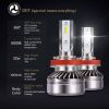 Saber-X LED Headlight Bulbs Conversion Kit,DOT Approved D6 Series CSP Chips Adjustable Beam Light Bulb With Fans Sets - 6000LM 6000K Cool White - H8/H