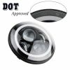 Round Halo 7" LED Headlight Angel Eye Fits Suzuki Boulevard M50 M90 M95 C109R C50 and For Harley Davidson , DOT Approved ( Also Fits Jeep Wrangler ) -
