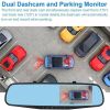 1080P HD Rearview Mirror Car DVR Dual Dash Cam Camera Front Rear Video Recorder - as picture