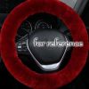 Wine Red Fluffy Steering Wheel Cover Warm Winter Plush Car Wheel Protector Universal Car Accessories for Women - Default