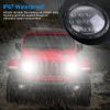 2Pcs 7In 75W Round LED Headlight 3800LM Halo Car Headlamp with DRL High Low Beam for Jeep Wrangler TJ JK CJ with H4 to H13 Adapters Plug and Play - Bl