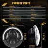 2X 7Inch DOT LED Top Halo Headlights Hi/Lo DRL For Jeep Wrangler JK TJ LJ  VW Beetle Classic DOT - HD-2P60WBK-TOPHALO