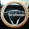 Beige Winter Plush Steering Wheel Cover Warm Car Wheel Protector Universal Car Accessories for Women Men - Default