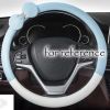 Blue White PU Steering Wheel Cover Bowknot Car Wheel Protector Universal Car Accessories for Women - Default