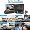 1296P Car DVR Dash Camera 4In 3 Lens Vehicle Driving Recorder Seamless Recording - Black