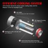 Saber-X LED Headlight Bulbs Conversion Kit,DOT Approved D6 Series CSP Chips Adjustable Beam Light Bulb With Fans Sets - 6000LM 6000K Cool White - h4/9