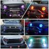 7'' RGB LED Headlights + 4 '' LED Fog Lights Color Halo Ring + Amber Turn Signal+ Fender Side Marker Lights Assembly for Jeep Wrangler 2007-2017 JKU J