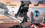 Car Qi 15W, wireless and USB C 20W fast charging waterproof motorcycle mobile phone bracket. - PSM14A